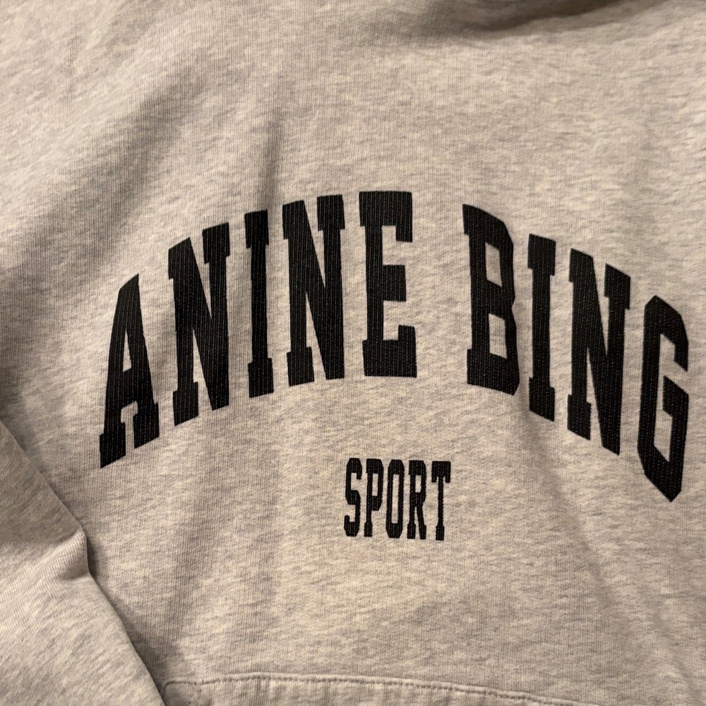 Anine Bing Sport Heather Gray Hoodie Sweatshirt